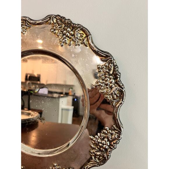 Godinger GSA Silver Art Co. Ltd. Silver Plate 13” Tray grape designs - Picture 3 of 5